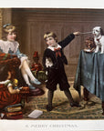 1899 "A Merry Christmas?" Chromolithograph Print | Magazine Illustration