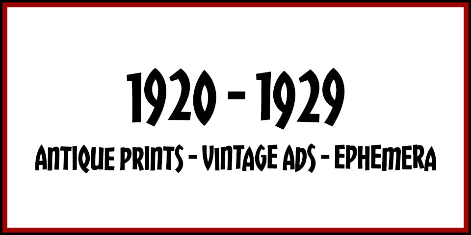 1920s Antique Prints, Vintage Ads and Antique Ephemera from Adirondack Retro
