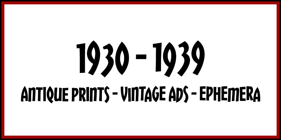 1930s Antique Prints, Vintage Ads and Antique Ephemera from Adirondack Retro
