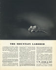 1935 N. W. Ayer & Son vintage advertisement featuring a mouse and the headline “The Mountain Labored”