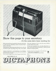 1935 Dictaphone B-12 vintage print advertisement featuring early business transcription machine