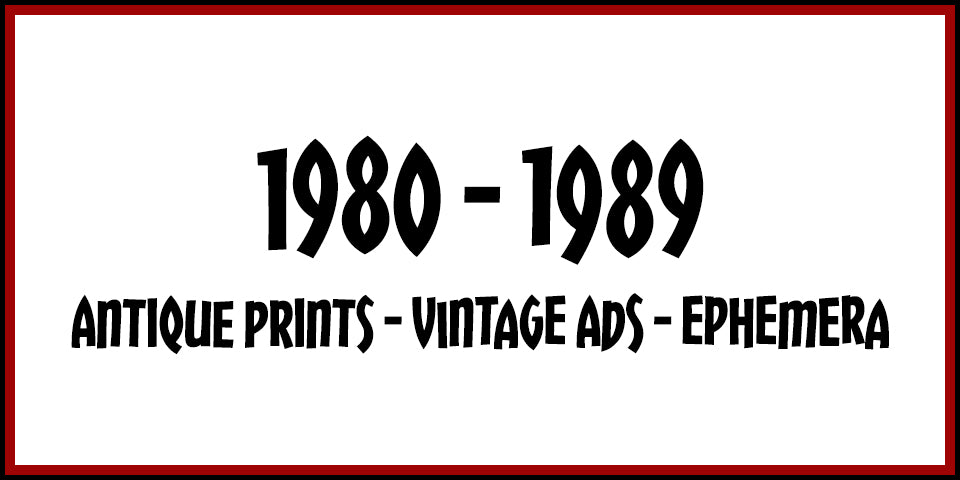 1980s Antique Prints, Vintage Ads and Antique Ephemera from Adirondack Retro