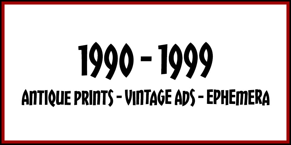 1990s Antique Prints, Vintage Ads and Antique Ephemera from Adirondack Retro