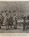 1893 London Literature Club In The Time Of Dr. Johnson Antique Wood Engraving