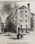 1892 The Old Sugarhouse, Rose And William Streets Antique Wood Engraving