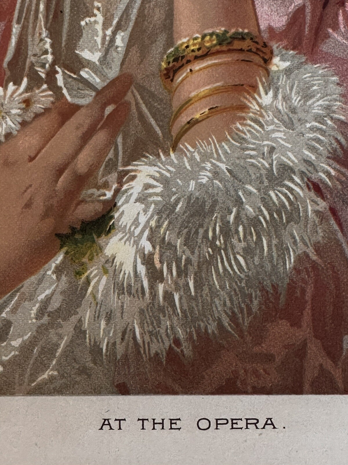 1888 &quot;At The Opera&quot; Chromolithograph Print | Magazine Illustration