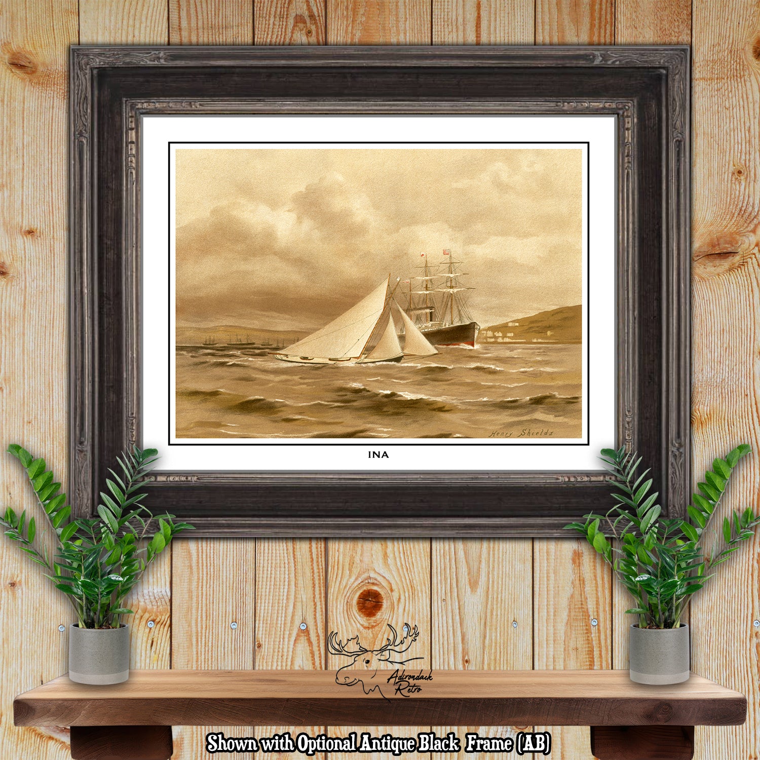 a painting of a sailboat in the ocean