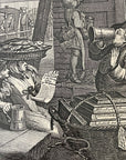 1822 BEER STREET & GIN LANE Authentic Hogarth Heath Ed. Antique Prints FRAMED