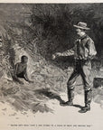 1892 Maybe He’s Deaf, Says I, And Picked Up A Piece… Antique Wood Engraving