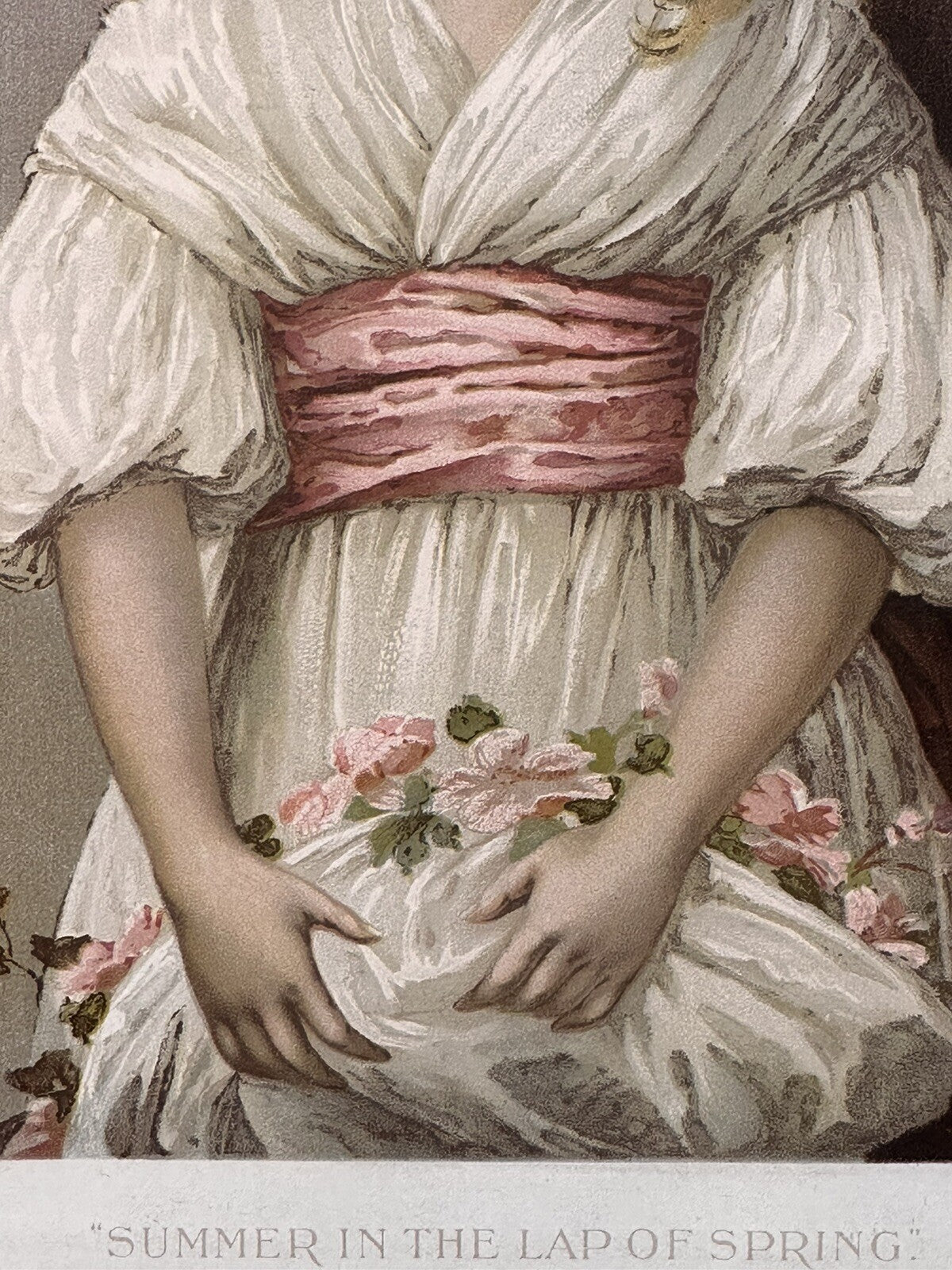 1895 &quot;Summer In The Lap Of Spring&quot; Chromolithograph Print | Magazine Illustration