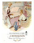 1948 J. Montagnon Porcelain Print Ad Faiences d'Art Nevers Maurice Paulin Art