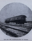 1892 Train Car For The Transportation Of Horses Antique Wood Engraving
