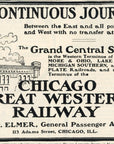1902 Chicago Great Western Railway Railroad Print Ad Grand Central Station