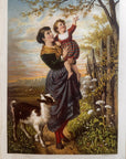 1886 "Happy Days" Chromolithograph Print | Magazine Illustration