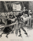 1893 Spare Him! She Cried Piteously Antique Magazine Wood Engraving