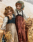 1890 "Little Gleaners" Chromolithograph Print | Magazine Illustration