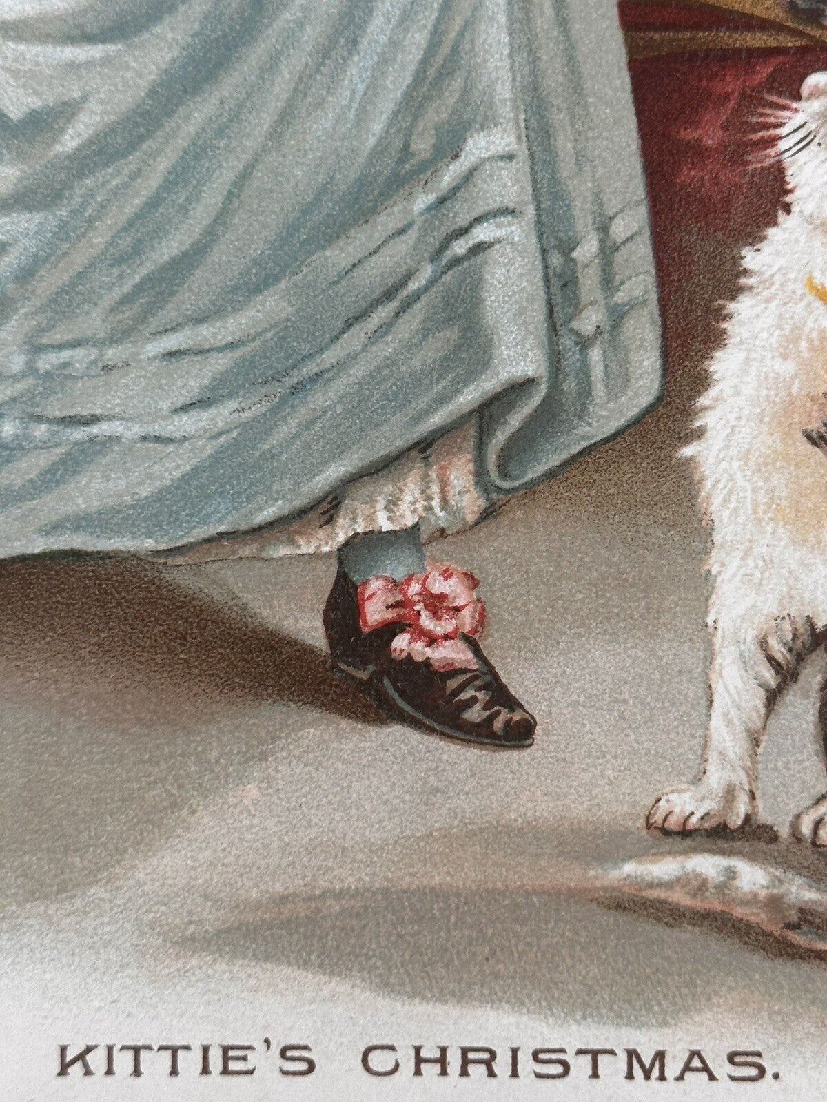 1892 &quot;Kittie’s Christmas&quot; Chromolithograph Print | Magazine Illustration