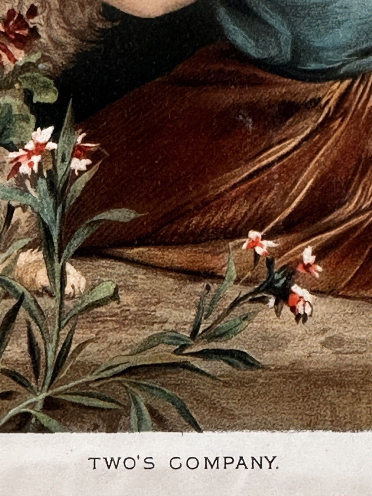 1891 &quot;Two’s Company&quot; Chromolithograph Print | Magazine Illustration