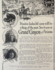 1914 Santa Fe Railroad Print Ad - Hopi Navajo Supai Grand Canyon Arizona Railway