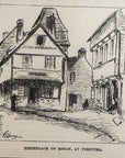 1893 Birthplace Of Renan, At Treguire Antique Magazine Wood Engraving