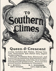 1902 Southern Railway Railroad Print Ad Queen & Crescent To Southern Climes