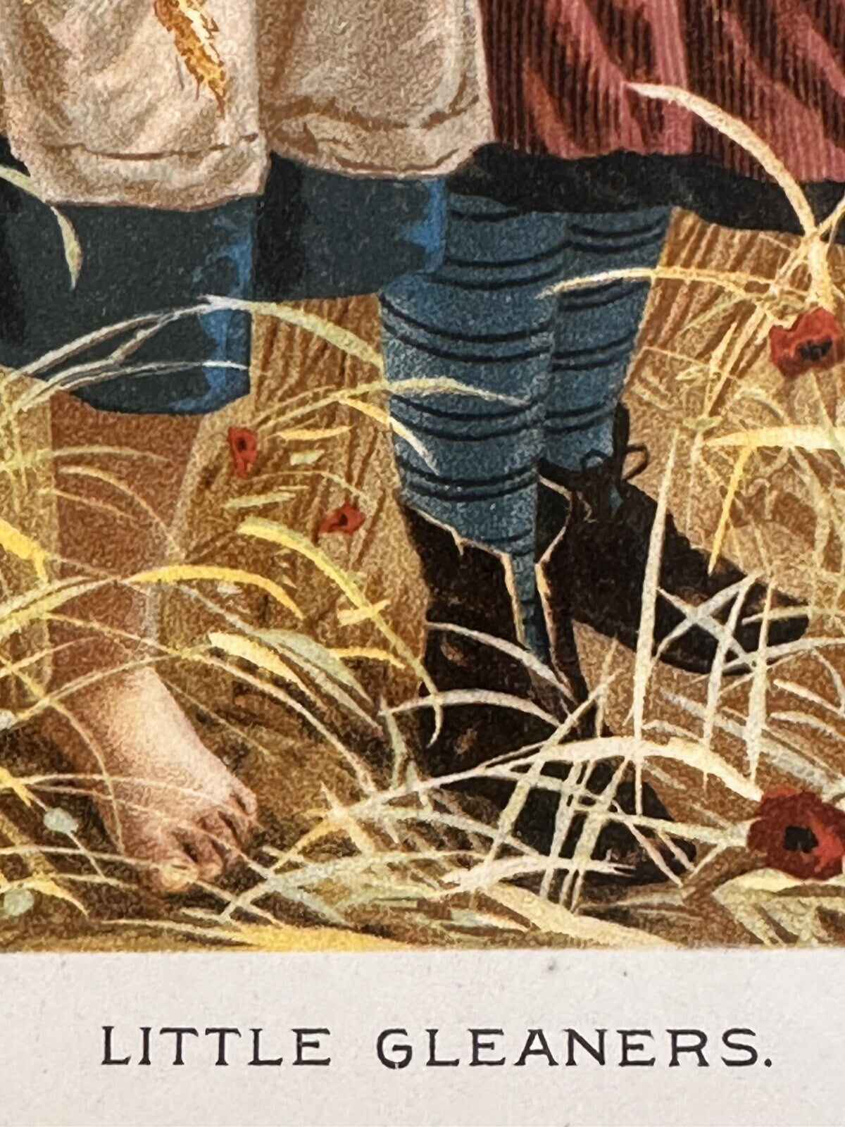 1890 &quot;Little Gleaners&quot; Chromolithograph Print | Magazine Illustration