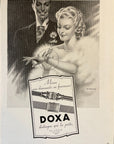 1948 Doxa Watch Ad - Charles Lemmel Art - Diamonds and Furs - Vintage Print Ad