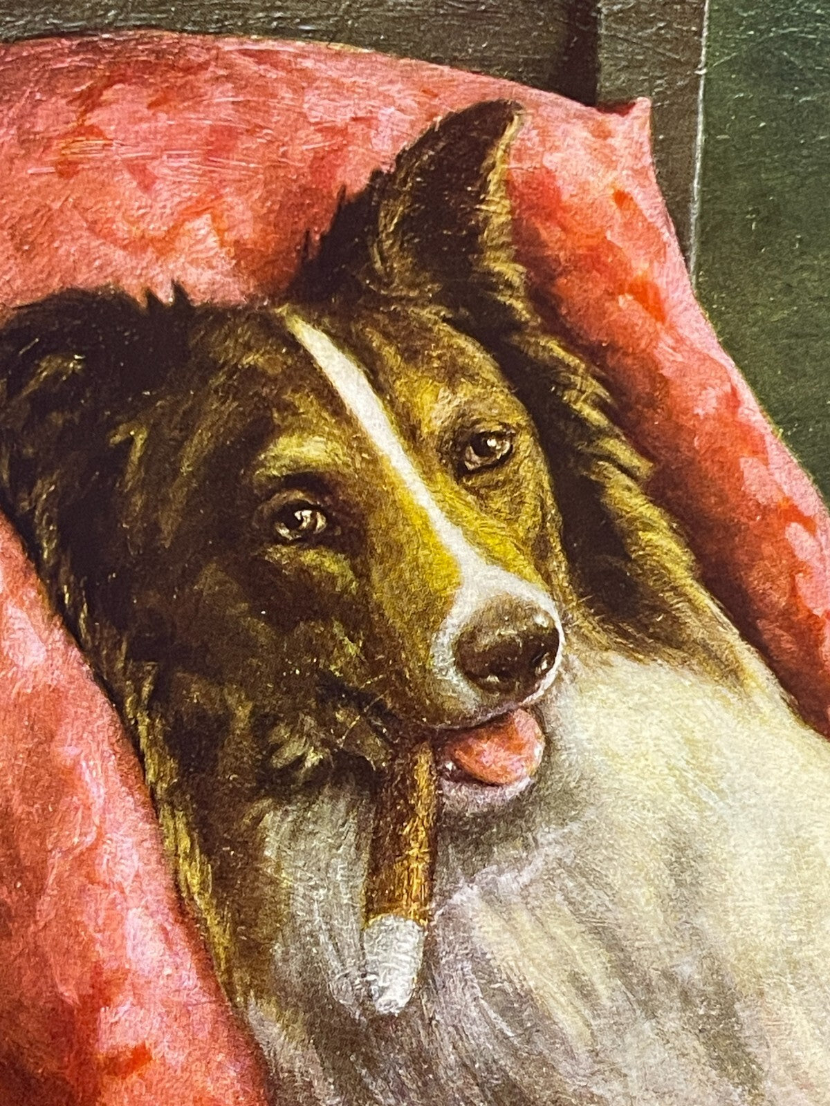 C.M. Coolidge DOG OF A BACHELOR Saint Bernard Dog Lazy Boy Cigar Beer Newspaper