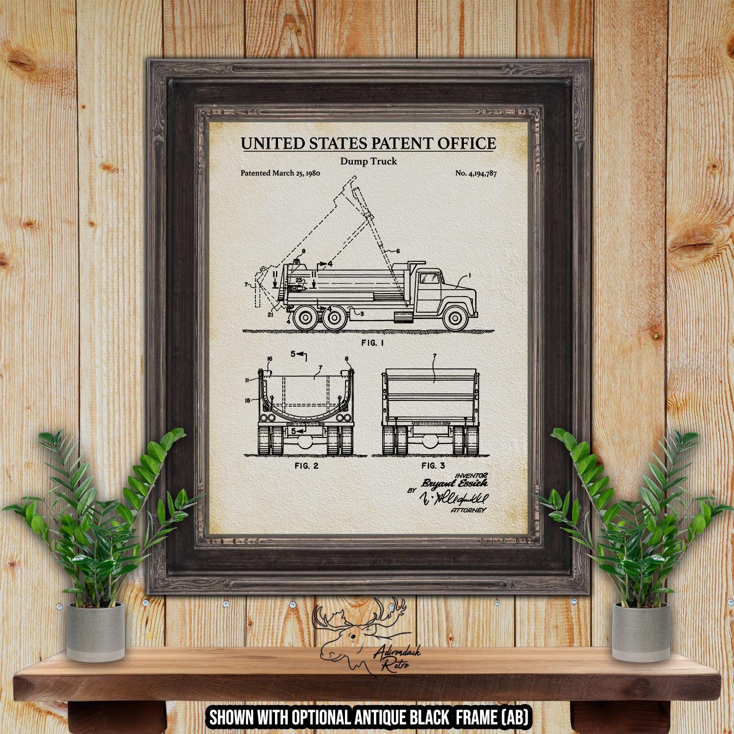 Dump Truck Patent Print - 1980 Dump Truck Invention - Dump Truck Blueprint at Adirondack Retro