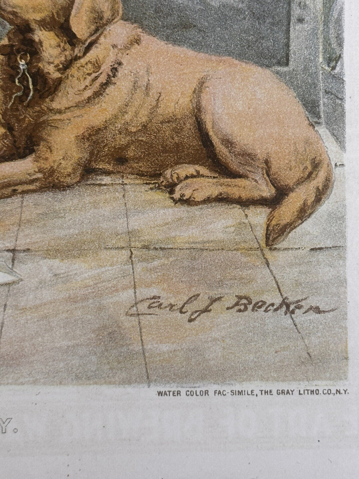 1896 Carl J Becker &quot;Sympathy&quot; Chromolithograph Print | Magazine Illustration