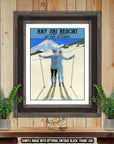 a picture of a man on skis in a frame