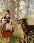 1890 "Little Red Riding|Hood" Chromolithograph Print | Magazine Illustration