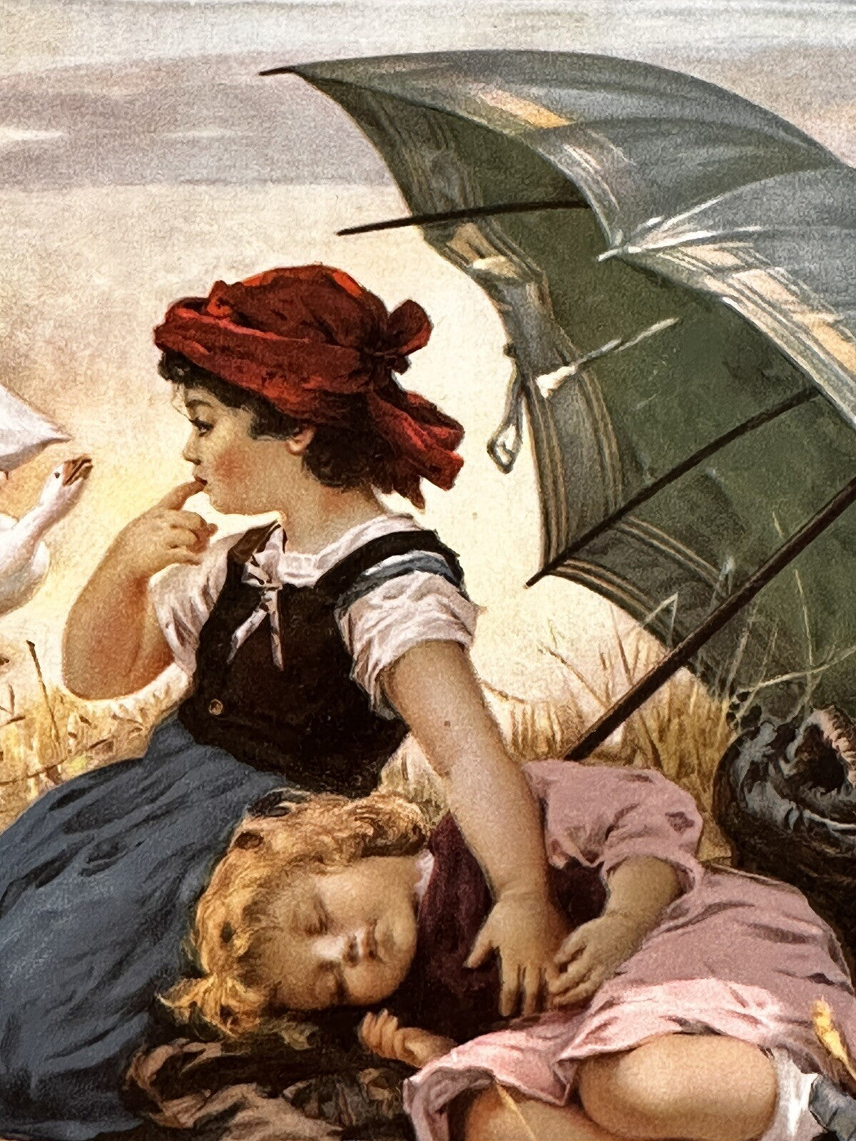 1894 &quot;Two In The Shade&quot; Chromolithograph Print | Magazine Illustration