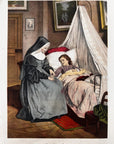 1881 "The Sick Child" Chromolithograph Print | Magazine Illustration
