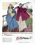 1949 H. Moreau & Cie Fabrics Vintage Print Ad - Pierre Mourgue Art - Cruise Ship