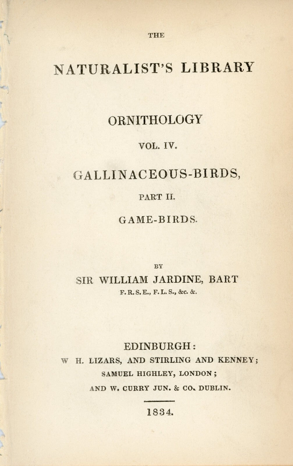 1834 Francolinus Hand-Colored Engraving Jardine Lizars - Game Birds