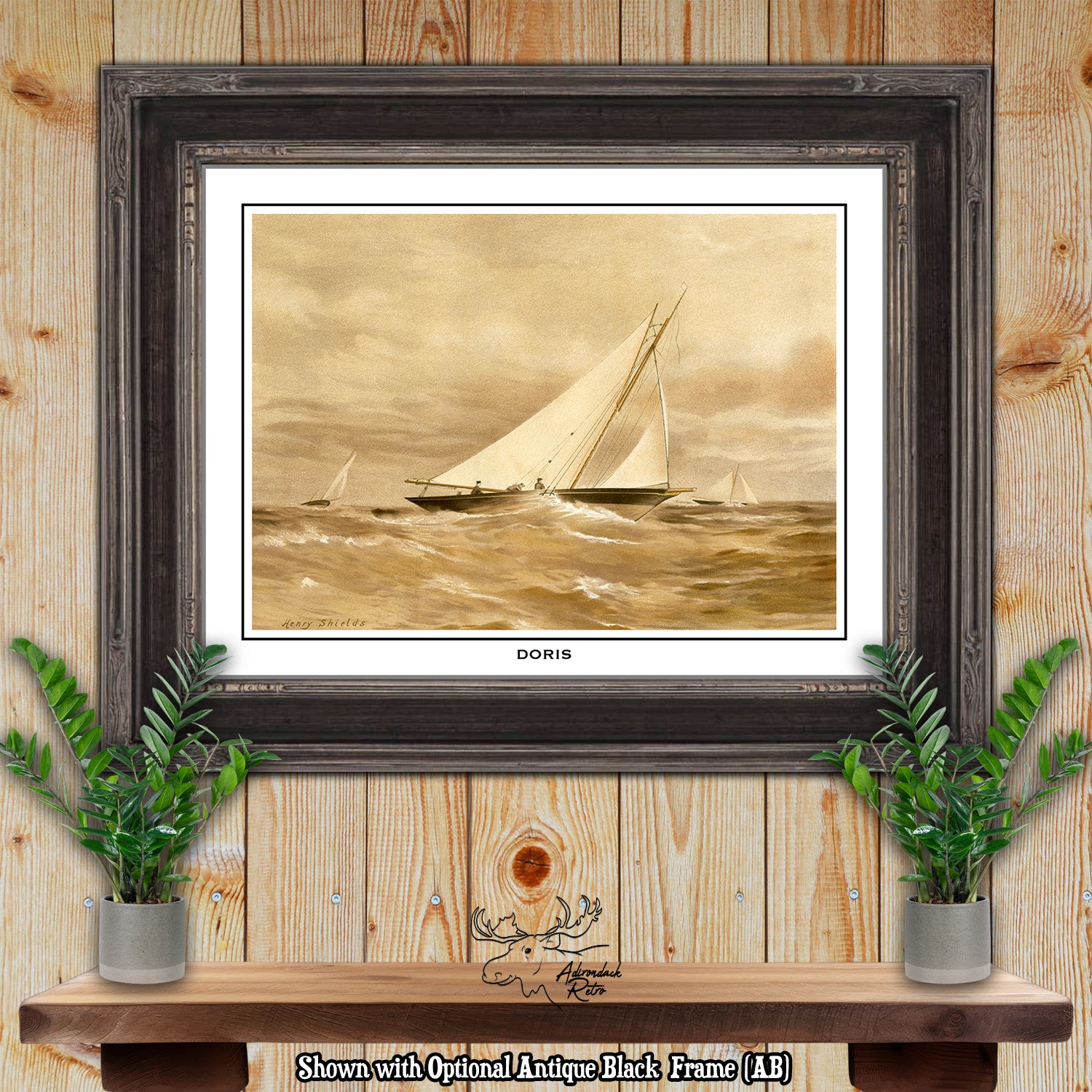 a painting of a sailboat in rough seas