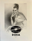 1949 Doxa Watch Ad - Charles Lemmel Art - Woman's Fashion - Vintage Print Ad
