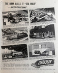 1943 Chrysler “The Navy Calls It Sea Mule” B&W Print Ad