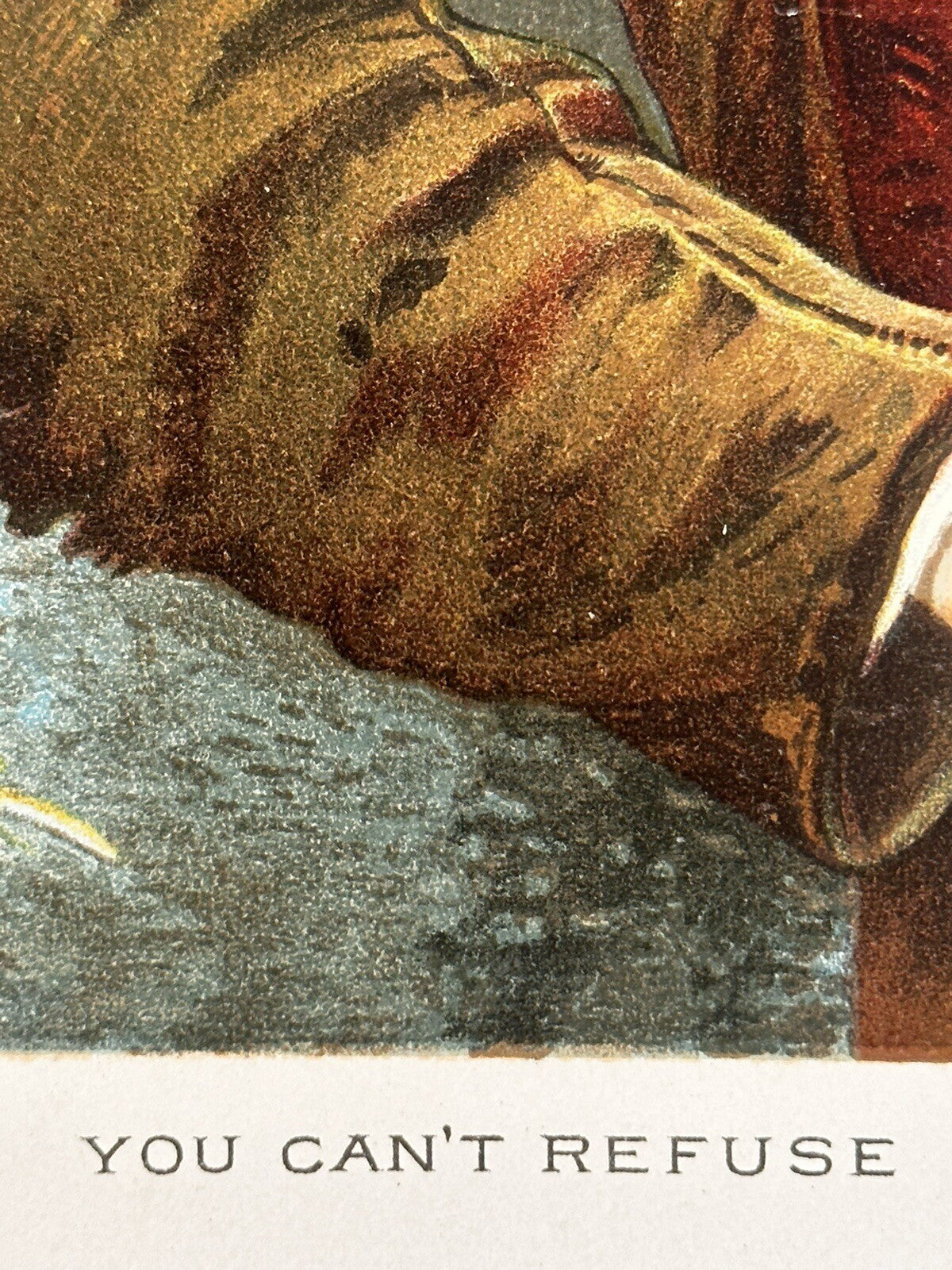 1887 &quot;You Can’t Refuse&quot; Chromolithograph Print | Magazine Illustration