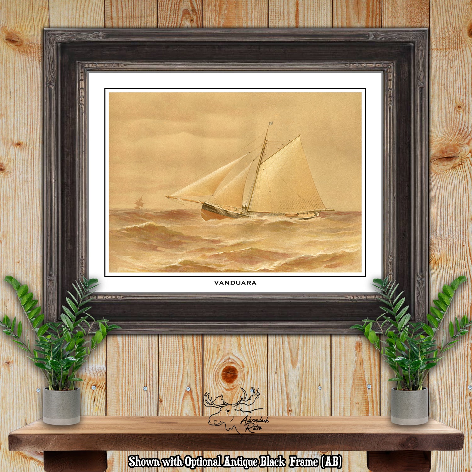 a painting of a sailboat in the ocean