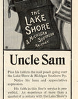 1899 Lake Shore & Michigan Southern Railway Railroad Print Ad Uncle Sam