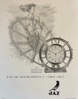 1950 Jaz Roulic Clock Advertisement - Roulic Bydo Sailing Art - Vintage Print Ad