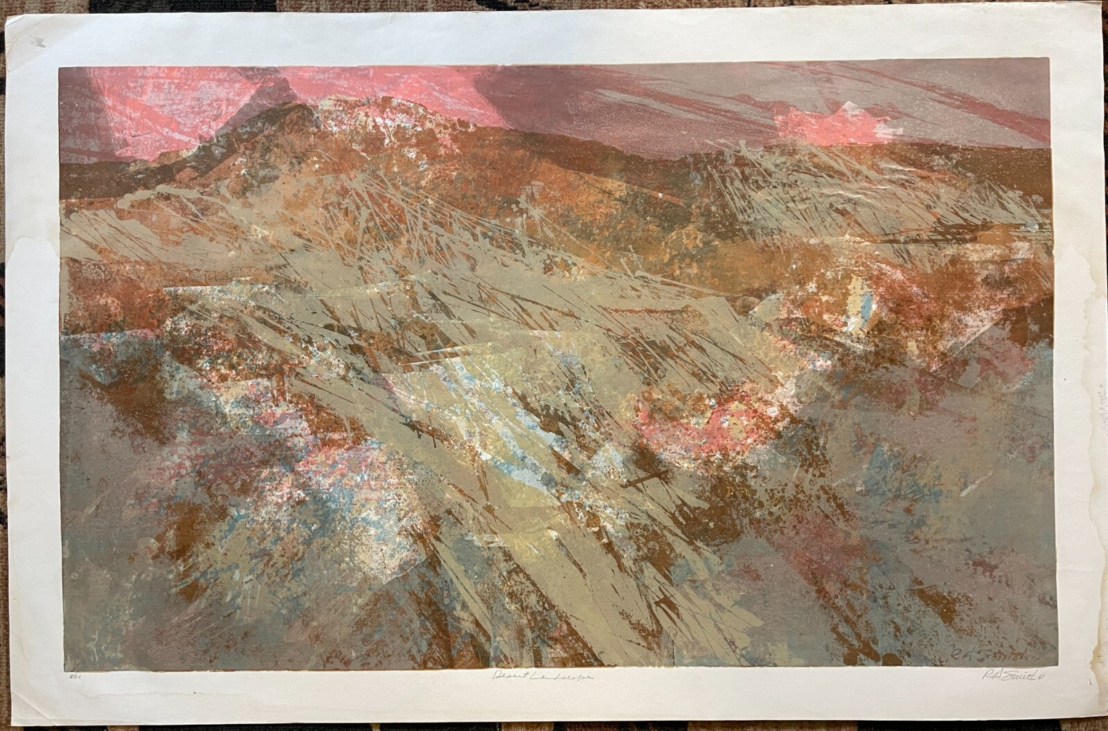 DESERT LANDSCAPE Robert Alan Smith ORIGINAL Artist Signed 1961 Ltd Ed Serigraph