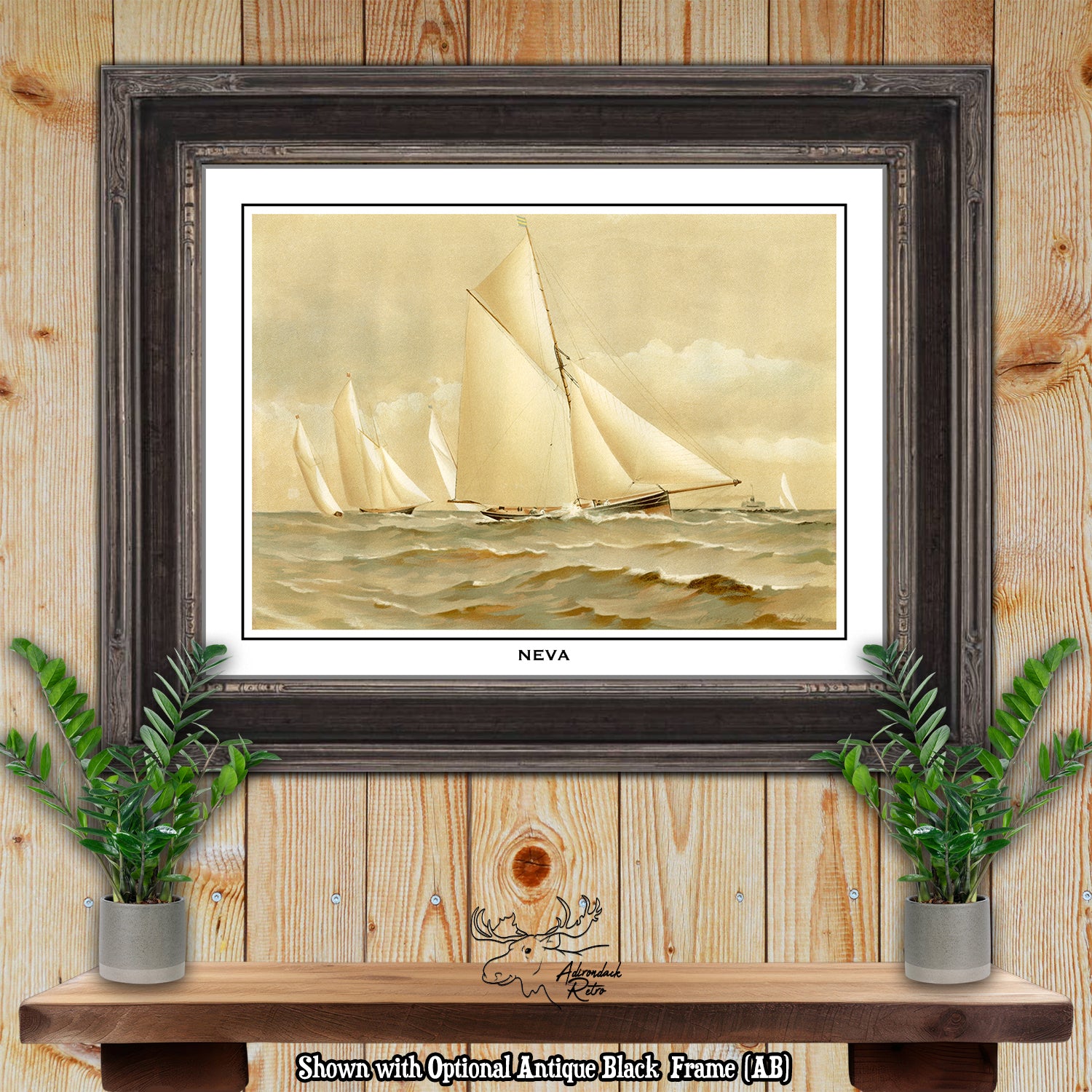 a painting of a sailboat in the ocean