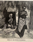 1892 Temple Of The Fetich Of Maternity Antique Wood Engraving