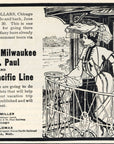 1903 Chicago Milwaukee & St Paul Railroad Print Ad Union Pacific Line Railway Ad