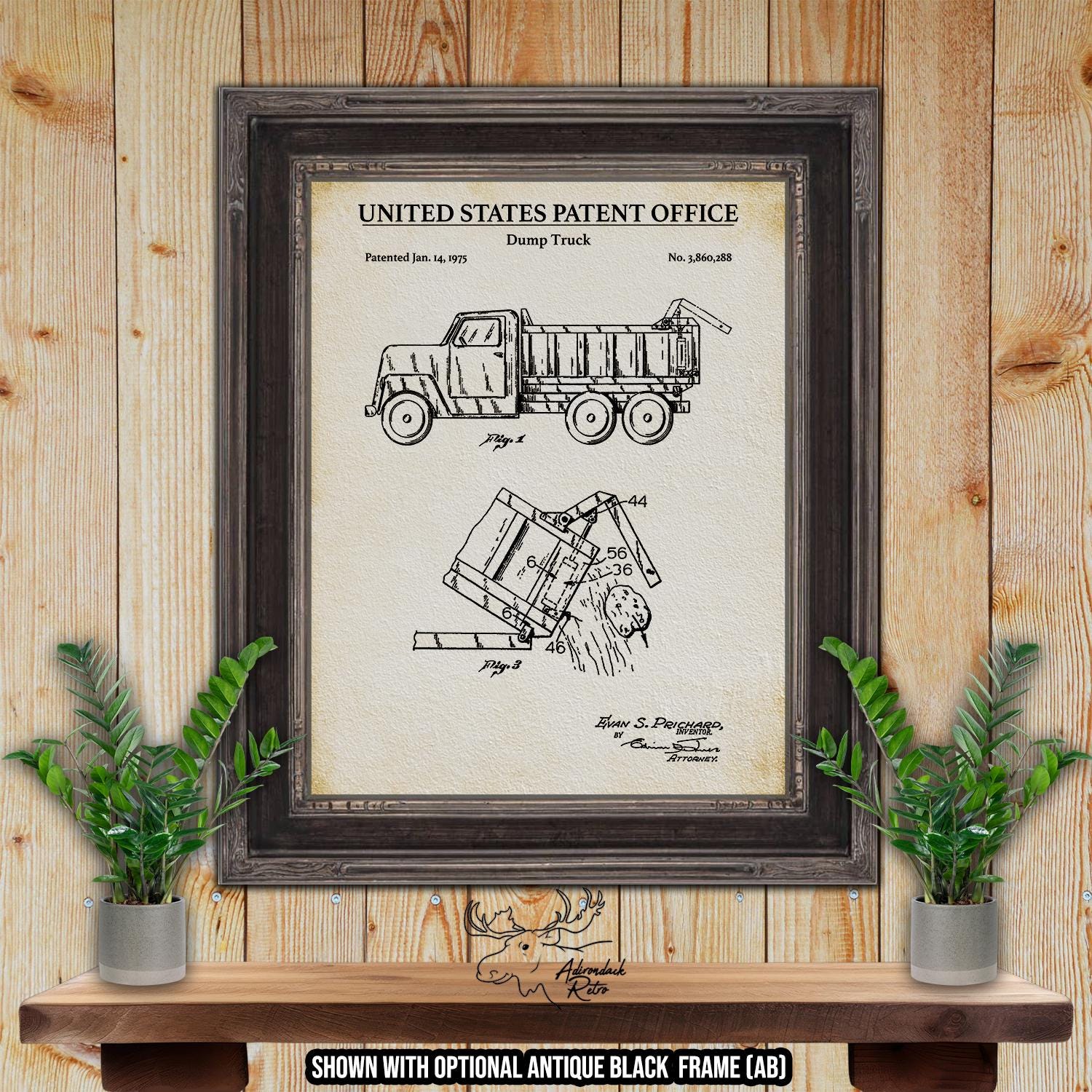 Dump Truck Patent Print - 1975 Dump Truck Invention - Dump Truck Poster at Adirondack Retro