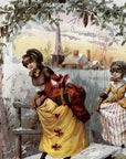 1893 "Christmas In Ye Olden Times" Chromolithograph Print | Magazine Illustration