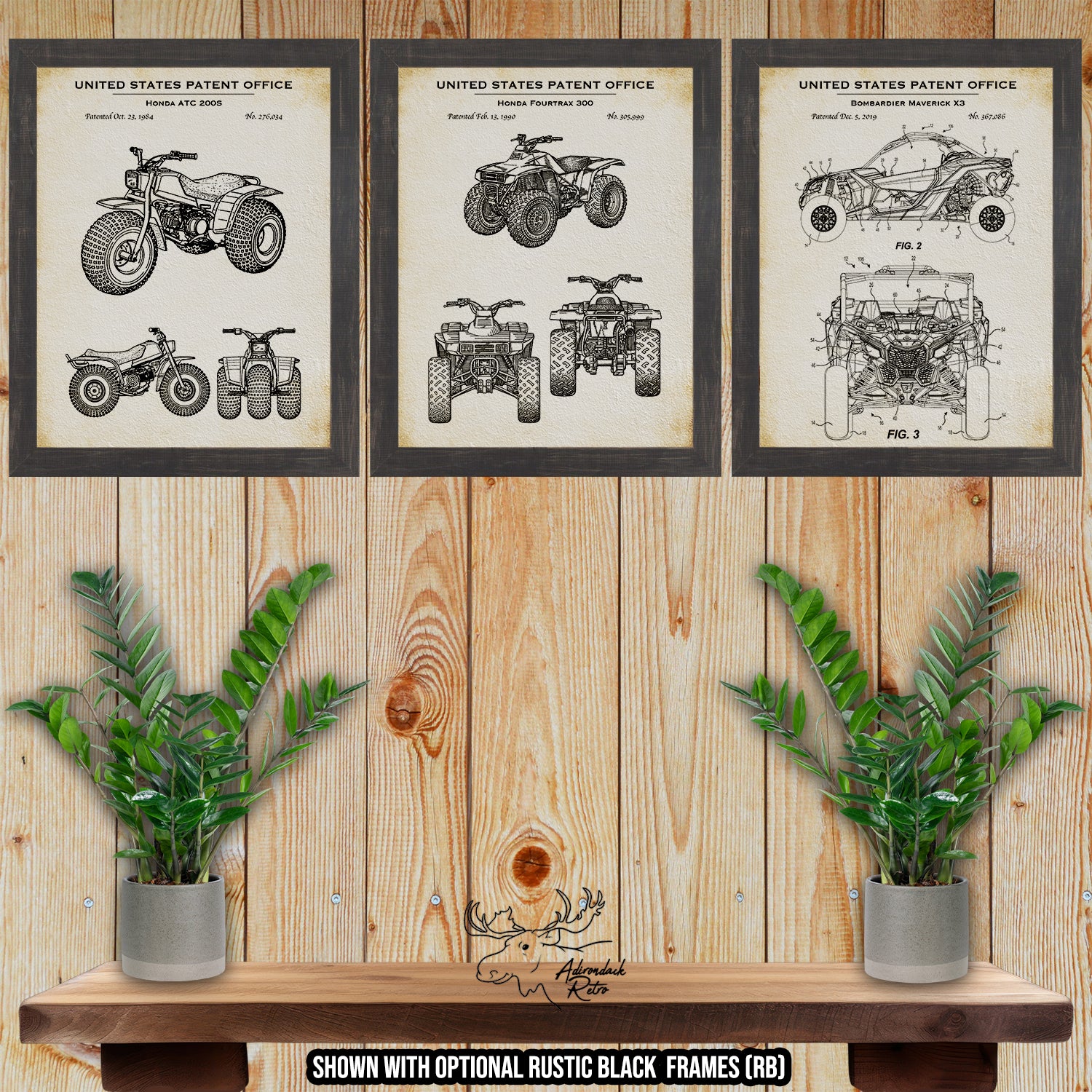 ATV Riding Patent Print Set of 3 at Adirondack Retro